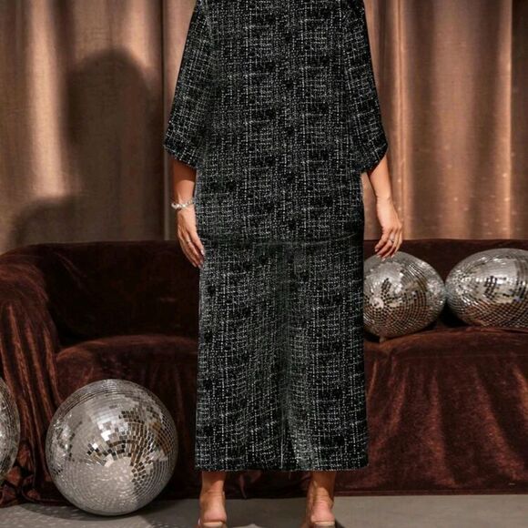 Elegant Black 2 Piece Set 2X - Picture 2 of 4